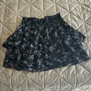 Floral Black Skirt